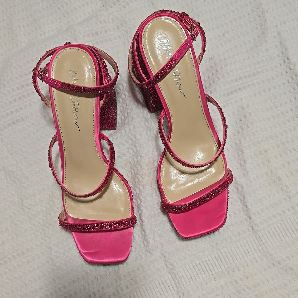 Betsey Johnson Fuchsia Glitter Heels